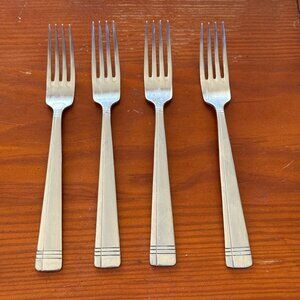 Set Of 4 Vintage Oneida Amsterdam Stainless Steel Forks